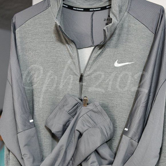 Nike‎ Dri-FIT Men's 1/2-Zip Running Top GREY - Picture 5 of 9